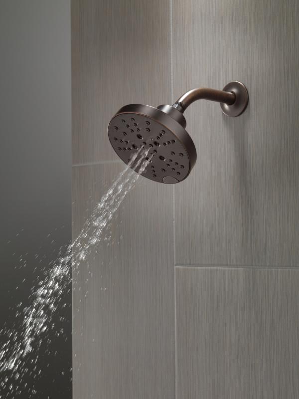 DELTA Universal Showering Components H2OKINETIC 5-Setting Contemporary Raincan Shower Head — Venetian Bronze