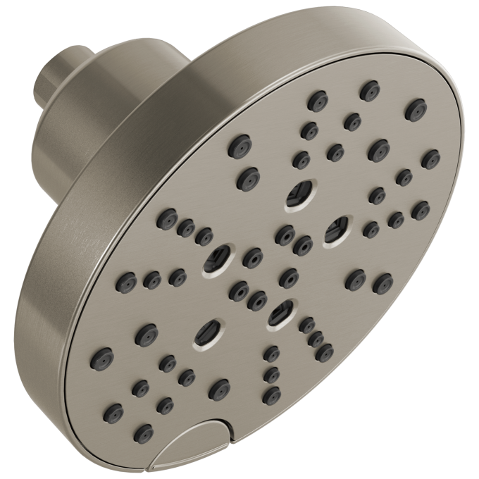 DELTA Universal Showering Components H2OKINETIC 5-Setting Contemporary Raincan Shower Head — Lumicoat® Stainless