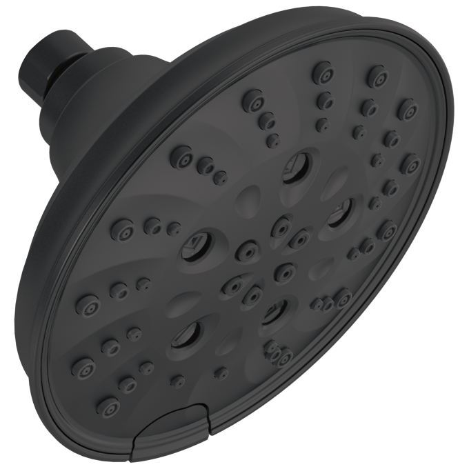 DELTA Universal Showering Components H2OKINETIC 5-Setting Traditional Raincan Shower Head — Matte Black