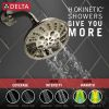 DELTA Universal Showering Components H2OKINETIC 5-Setting Traditional Raincan Shower Head — Lumicoat® Polished Nickel