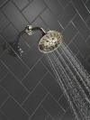 DELTA Universal Showering Components H2OKINETIC 5-Setting Traditional Raincan Shower Head — Lumicoat® Polished Nickel