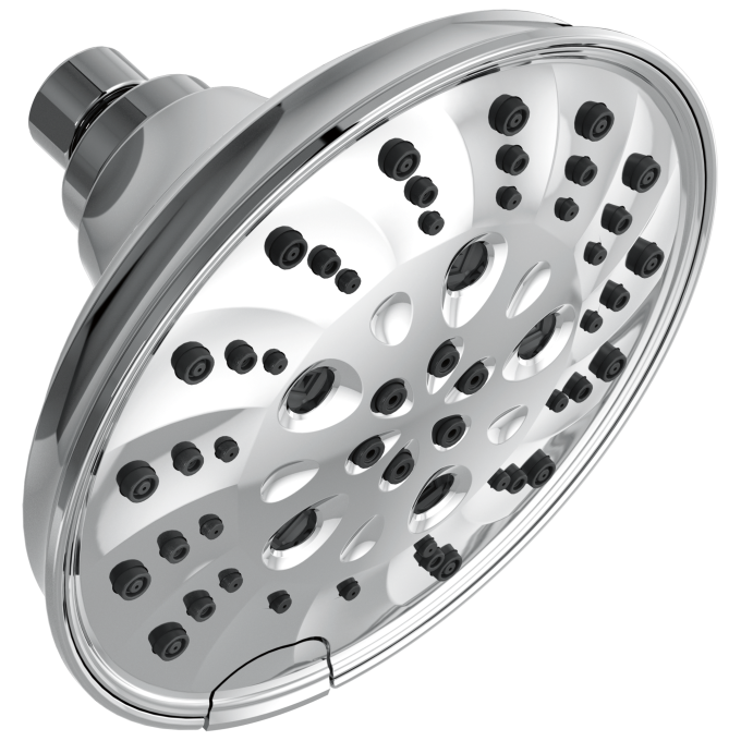 DELTA Universal Showering Components H2OKINETIC 5-Setting Traditional Raincan Shower Head — Lumicoat® Chrome