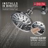 DELTA Universal Showering Components H2OKINETIC 5-Setting Traditional Raincan Shower Head — Lumicoat® Chrome