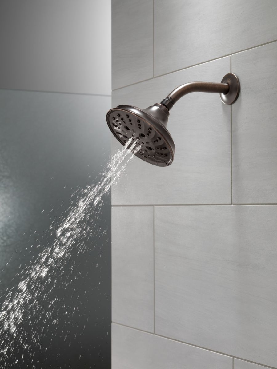 DELTA Universal Showering Components H2OKINETIC 5-Setting Traditional Raincan Shower Head — Venetian Bronze