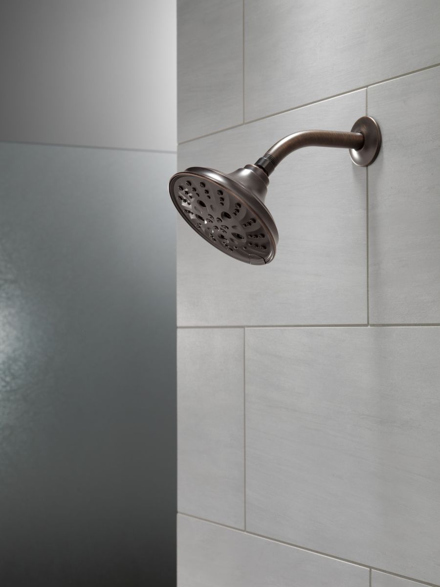 DELTA Universal Showering Components H2OKINETIC 5-Setting Traditional Raincan Shower Head — Venetian Bronze