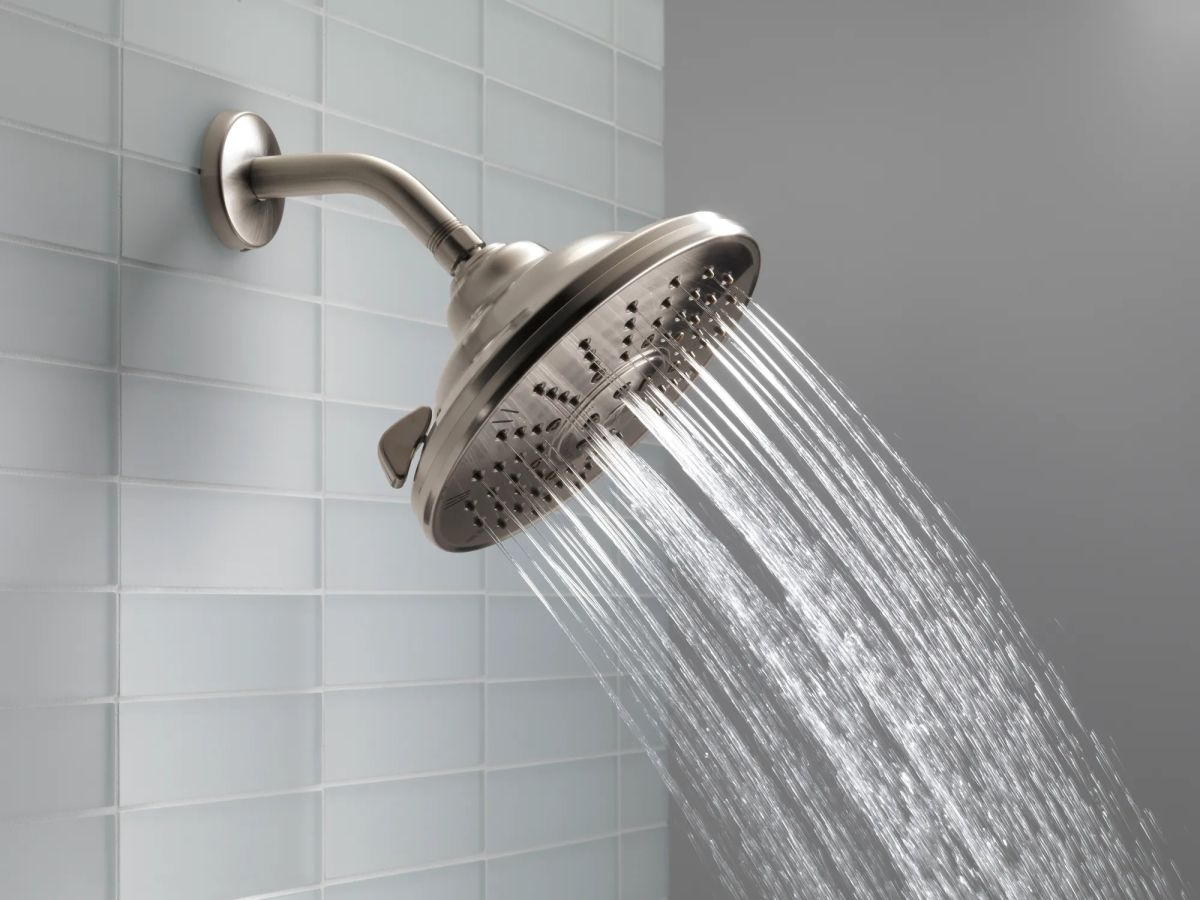 DELTA Universal Showering Components Wall Mount Shower Arm & Flange — Stainless