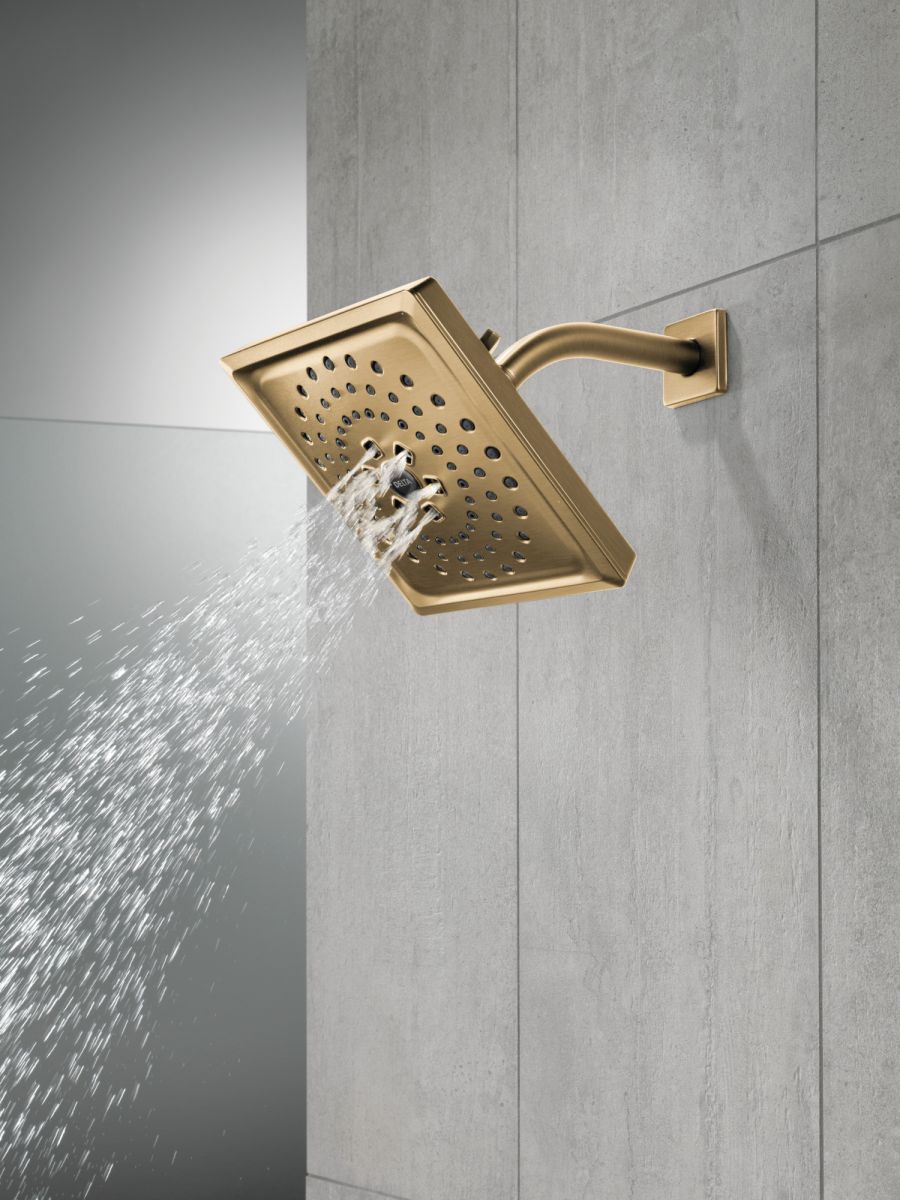 DELTA Universal Showering Components H2OKINETIC 3-Setting Raincan Shower Head (Recertified) — Lumicoat® Champagne Bronze