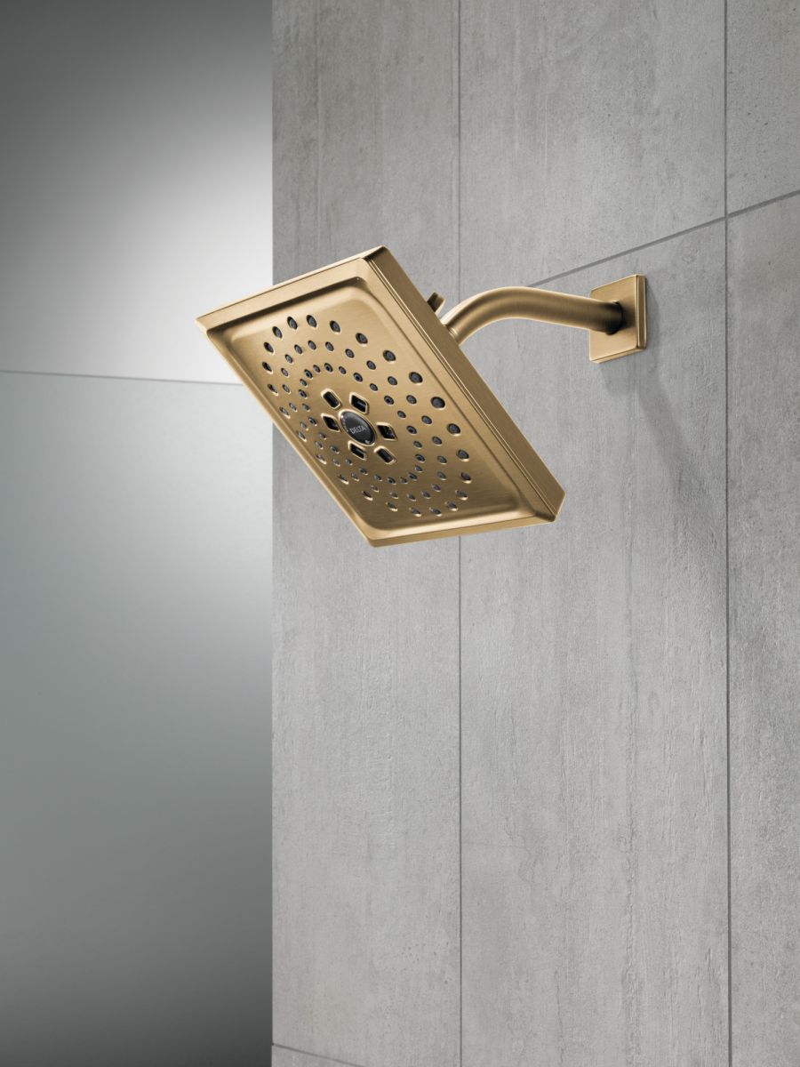 DELTA Universal Showering Components H2OKINETIC 3-Setting Raincan Shower Head (Recertified) — Lumicoat® Champagne Bronze