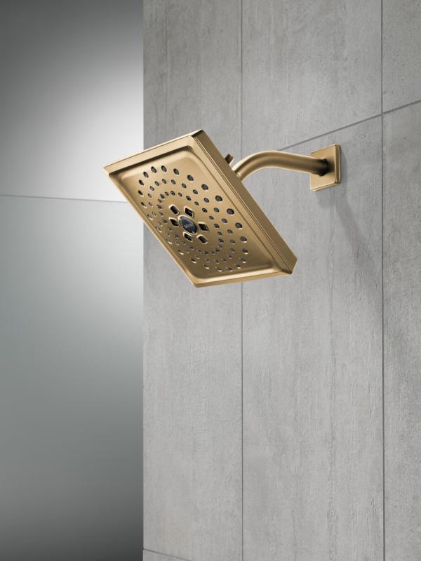 DELTA Universal Showering Components H2OKINETIC 3-Setting Raincan Shower Head (Recertified) — Lumicoat® Champagne Bronze