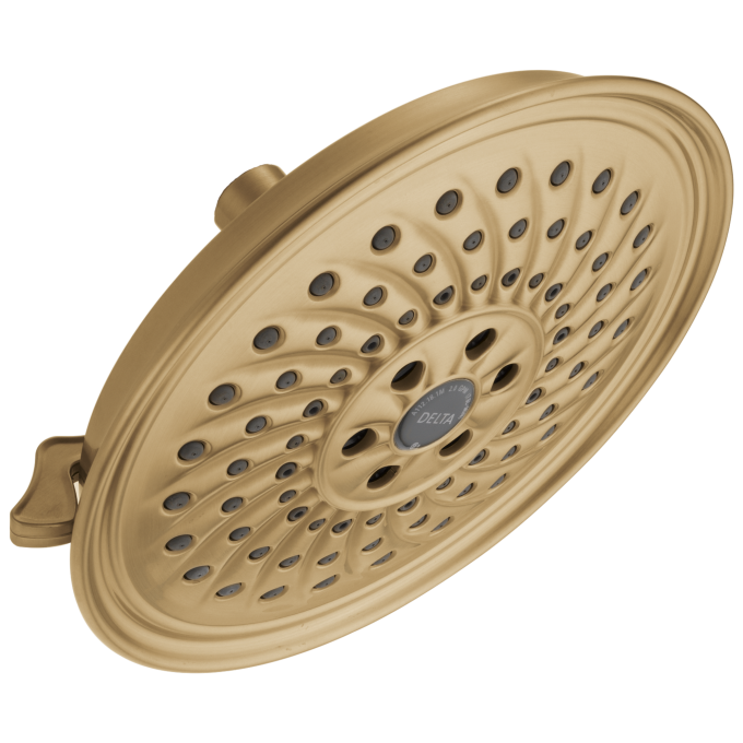 DELTA Universal Showering Components H2OKINETIC 3-Setting Raincan Shower Head — Champagne Bronze