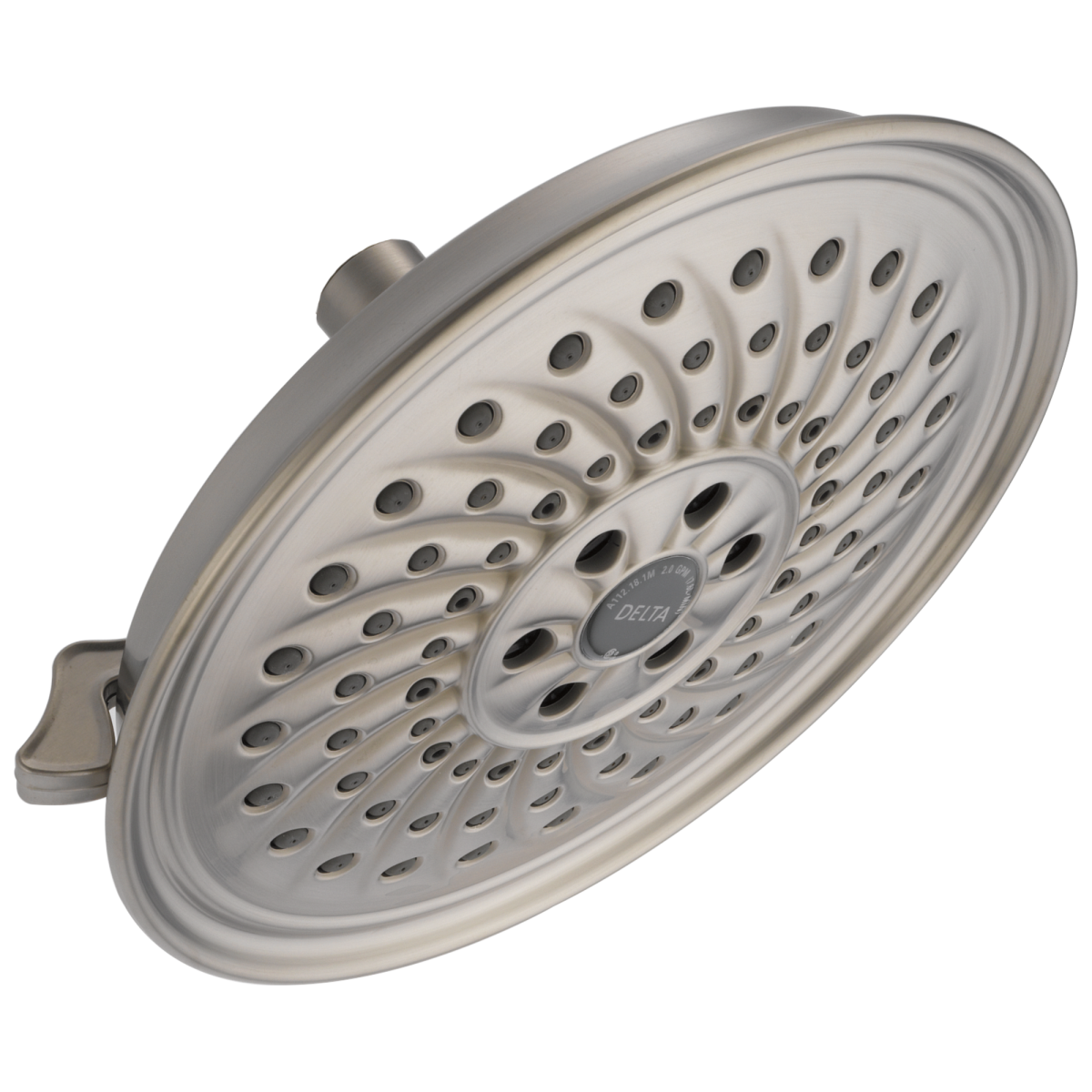 DELTA Universal Showering Components H2OKINETIC 3-Setting Raincan Shower Head — Stainless