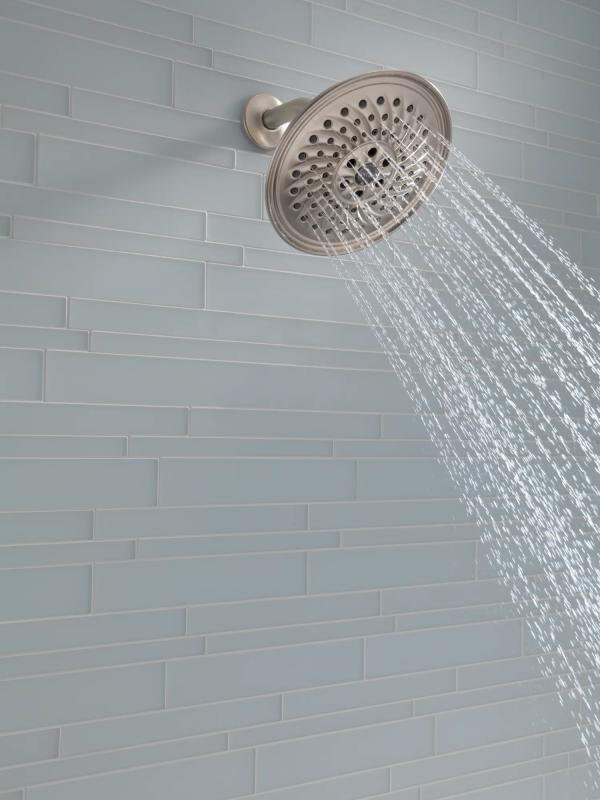 DELTA Universal Showering Components H2OKINETIC 3-Setting Raincan Shower Head — Stainless