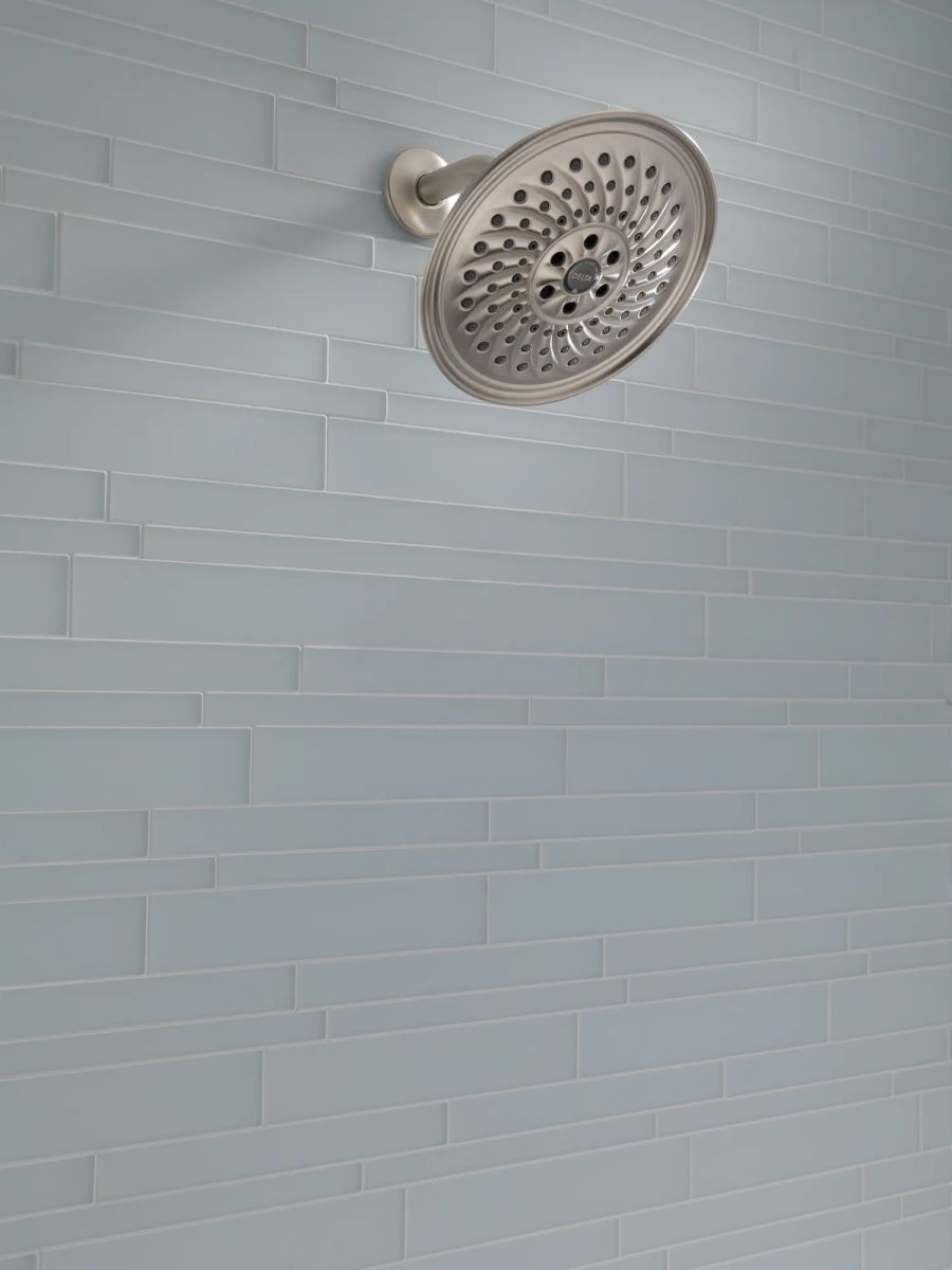 DELTA Universal Showering Components H2OKINETIC 3-Setting Raincan Shower Head — Stainless