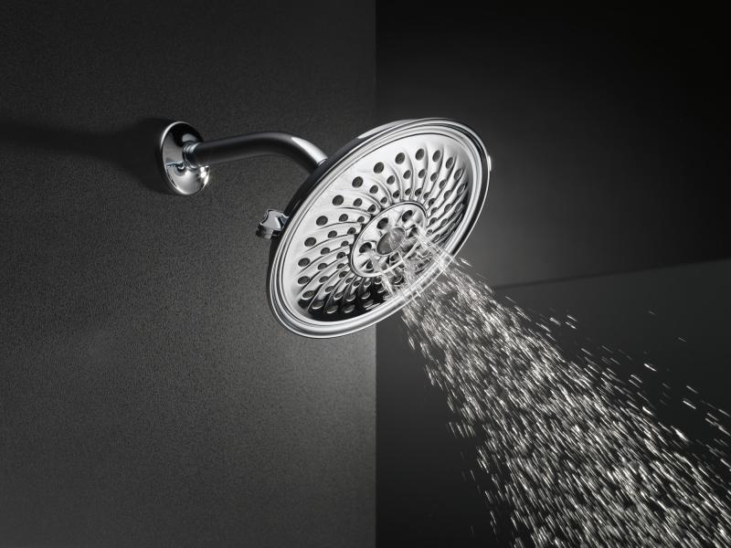 DELTA Universal Showering Components H2OKINETIC 3-Setting Raincan Shower Head — Chrome