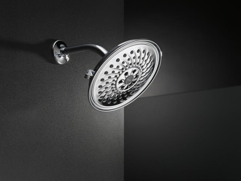 DELTA Universal Showering Components H2OKINETIC 3-Setting Raincan Shower Head — Chrome