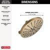 DELTA Universal Showering Components H2OKINETIC 3-Setting Raincan Shower Head — Lumicoat® Champagne Bronze