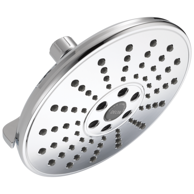 DELTA Universal Showering Components H2OKINETIC 3-Setting Raincan Shower Head — Lumicoat® Chrome