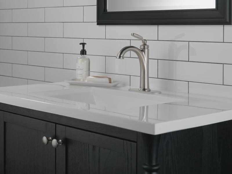 DELTA Woodhurst Single Handle Bathroom Faucet — Stainless