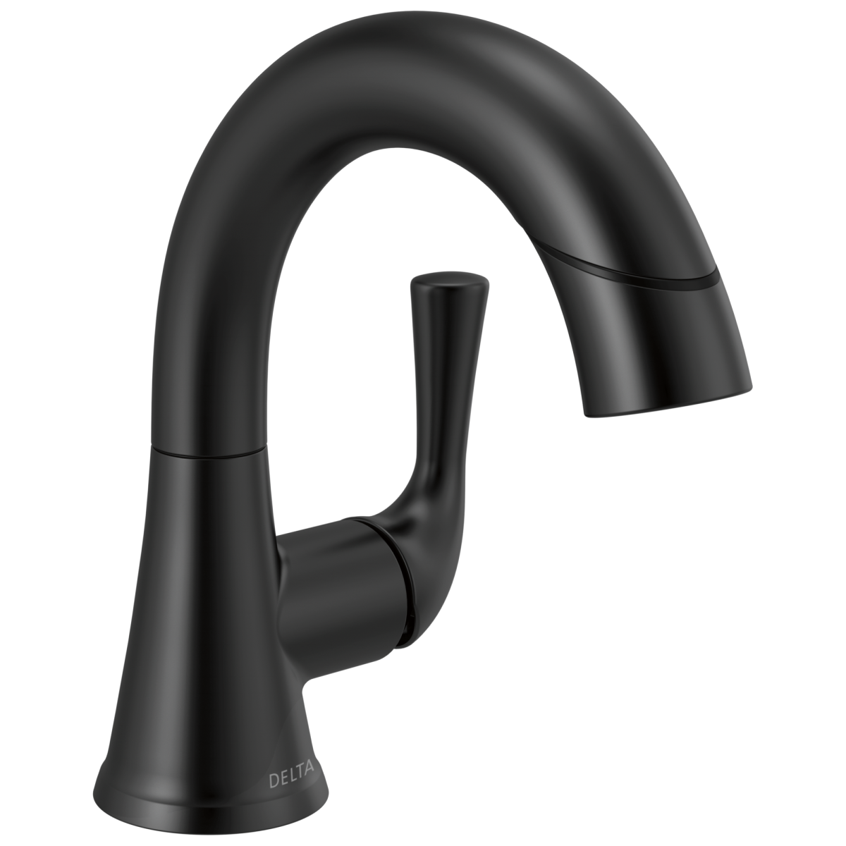 DELTA Kayra Single Handle Pull-Down Bathroom Faucet — Matte Black