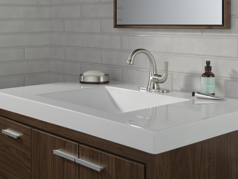 DELTA Kayra Single Handle Bathroom Faucet — Stainless