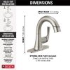 DELTA Kayra Single Handle Pull-Down Bathroom Faucet — Stainless