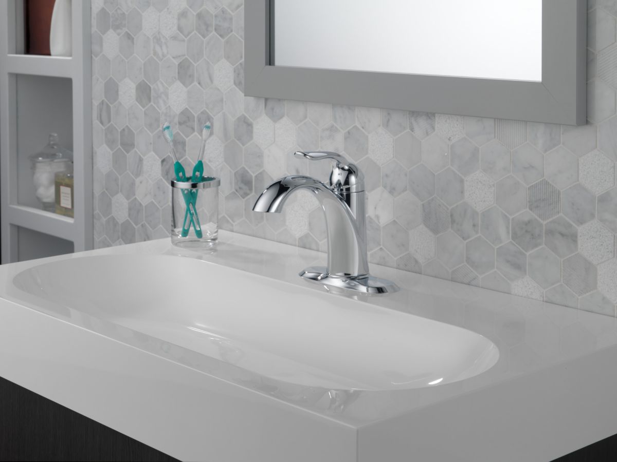 DELTA Lahara Single Handle Bathroom Faucet — Chrome