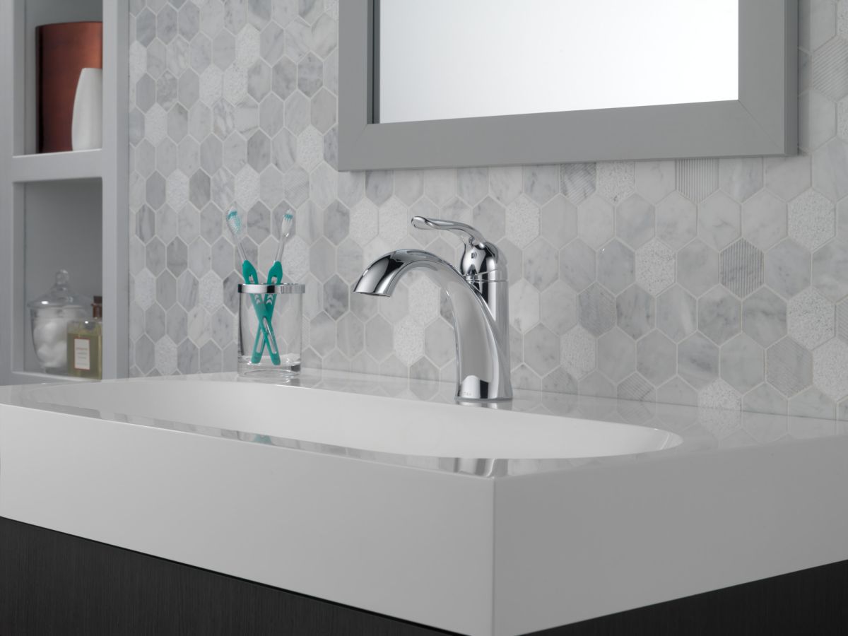 DELTA Lahara Single Handle Bathroom Faucet — Chrome