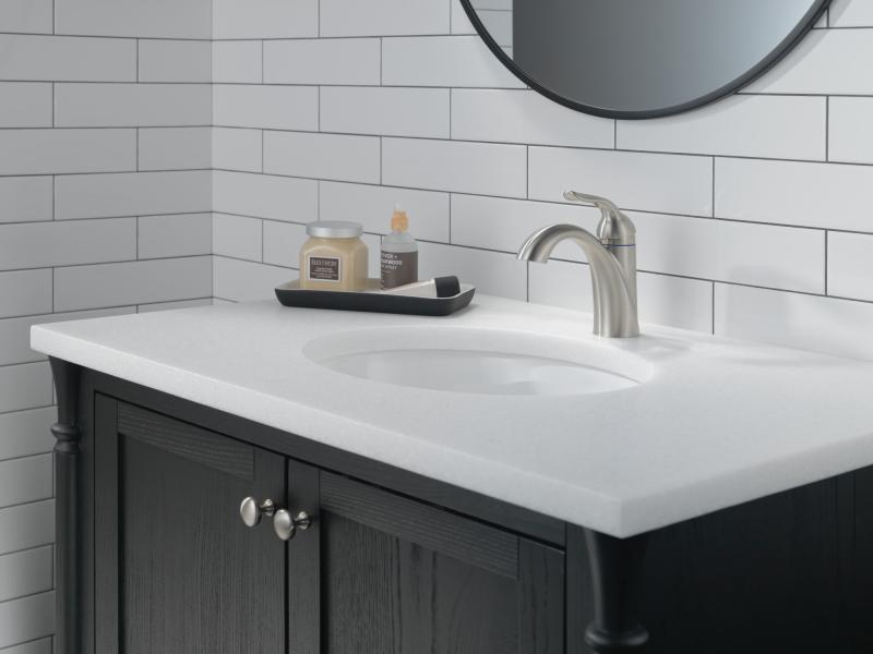 DELTA Lahara Single Handle Bathroom Faucet — Stainless