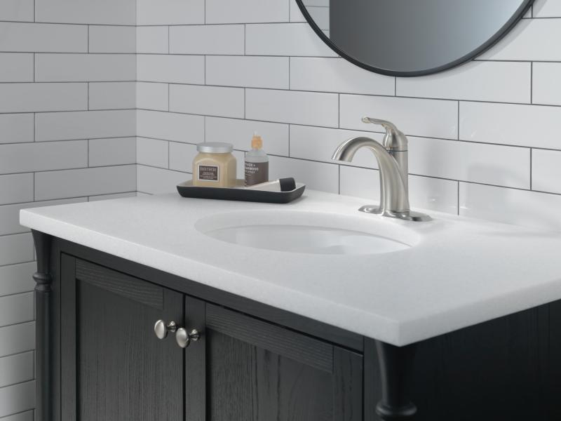 DELTA Lahara Single Handle Bathroom Faucet — Stainless