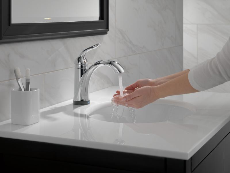 DELTA Lahara Touch2O Bathroom Faucet with Touchless Technology — Chrome