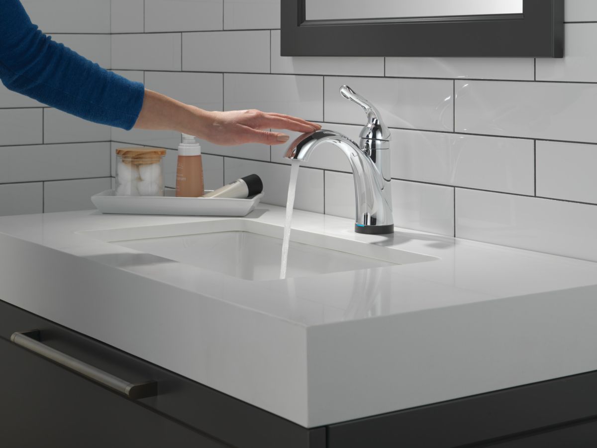 DELTA Lahara Touch2O Bathroom Faucet with Touchless Technology — Chrome