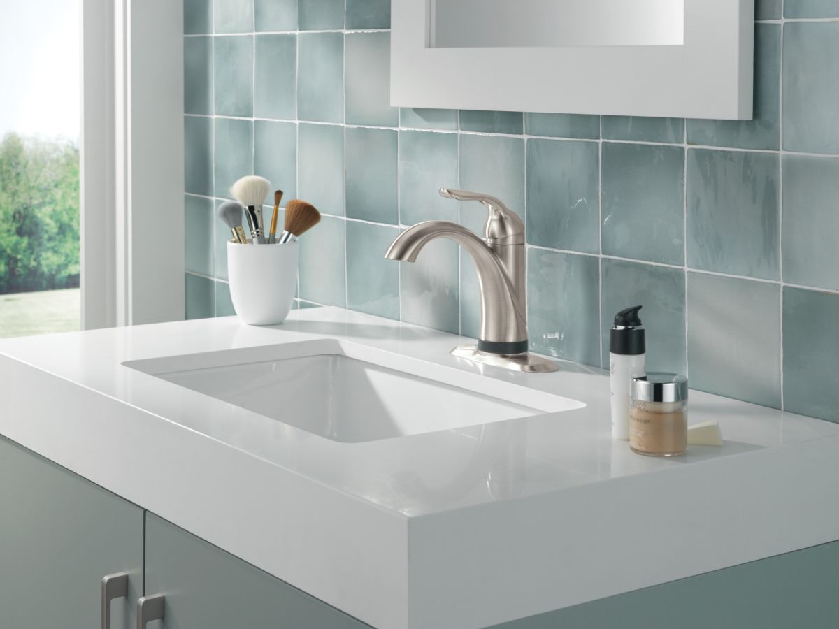 DELTA Lahara Touch2O Bathroom Faucet with Touchless Technology — Stainless