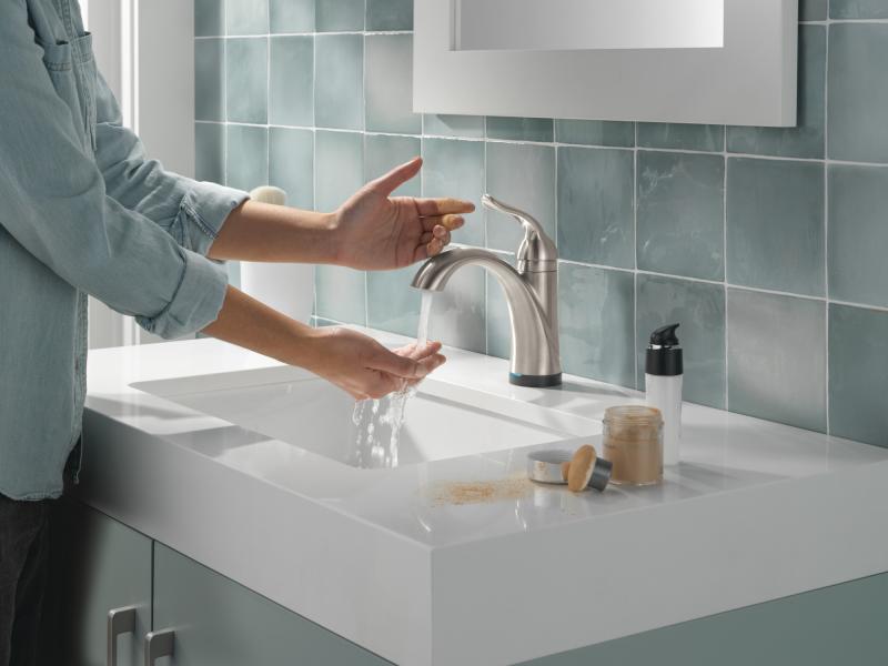 DELTA Lahara Touch2O Bathroom Faucet with Touchless Technology — Stainless