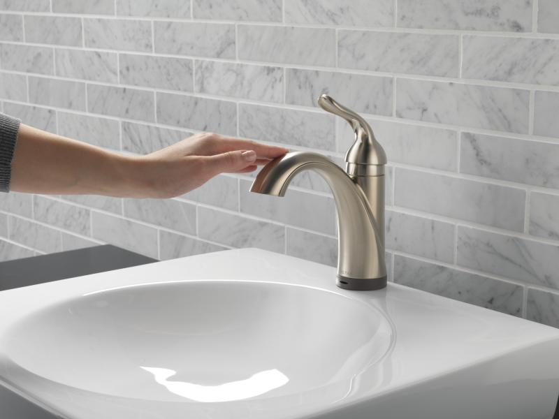 DELTA Lahara Touch2O Bathroom Faucet with Touchless Technology — Stainless