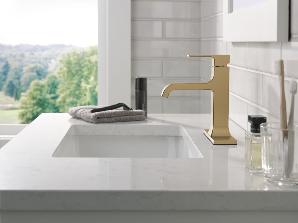 DELTA Velum Single Handle Bathroom Faucet — Champagne Bronze