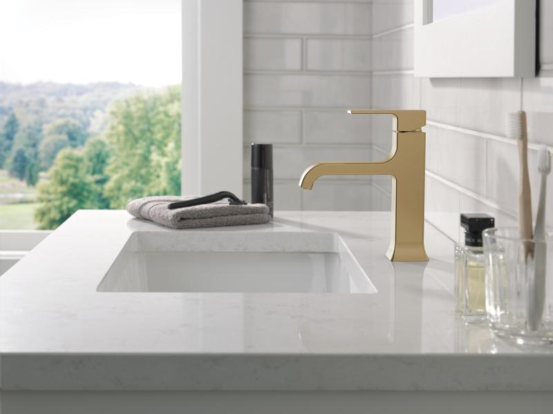 DELTA Velum Single Handle Bathroom Faucet — Champagne Bronze
