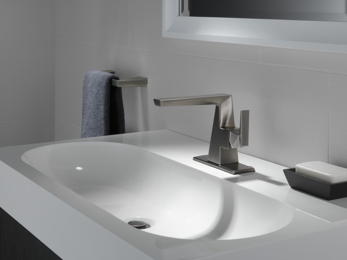 DELTA Trillian Single Handle Bathroom Faucet — Lumicoat® Black Stainless