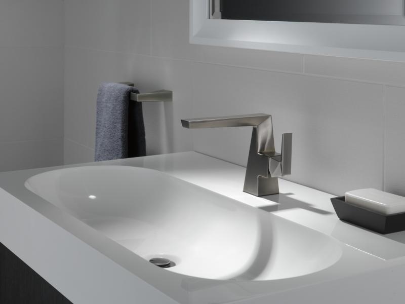 DELTA Trillian Single Handle Bathroom Faucet — Lumicoat® Black Stainless