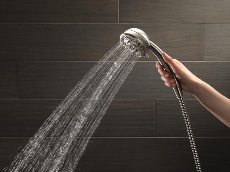 DELTA Universal Showering Components Premium 5-Setting Shower Mount Hand Shower — Stainless