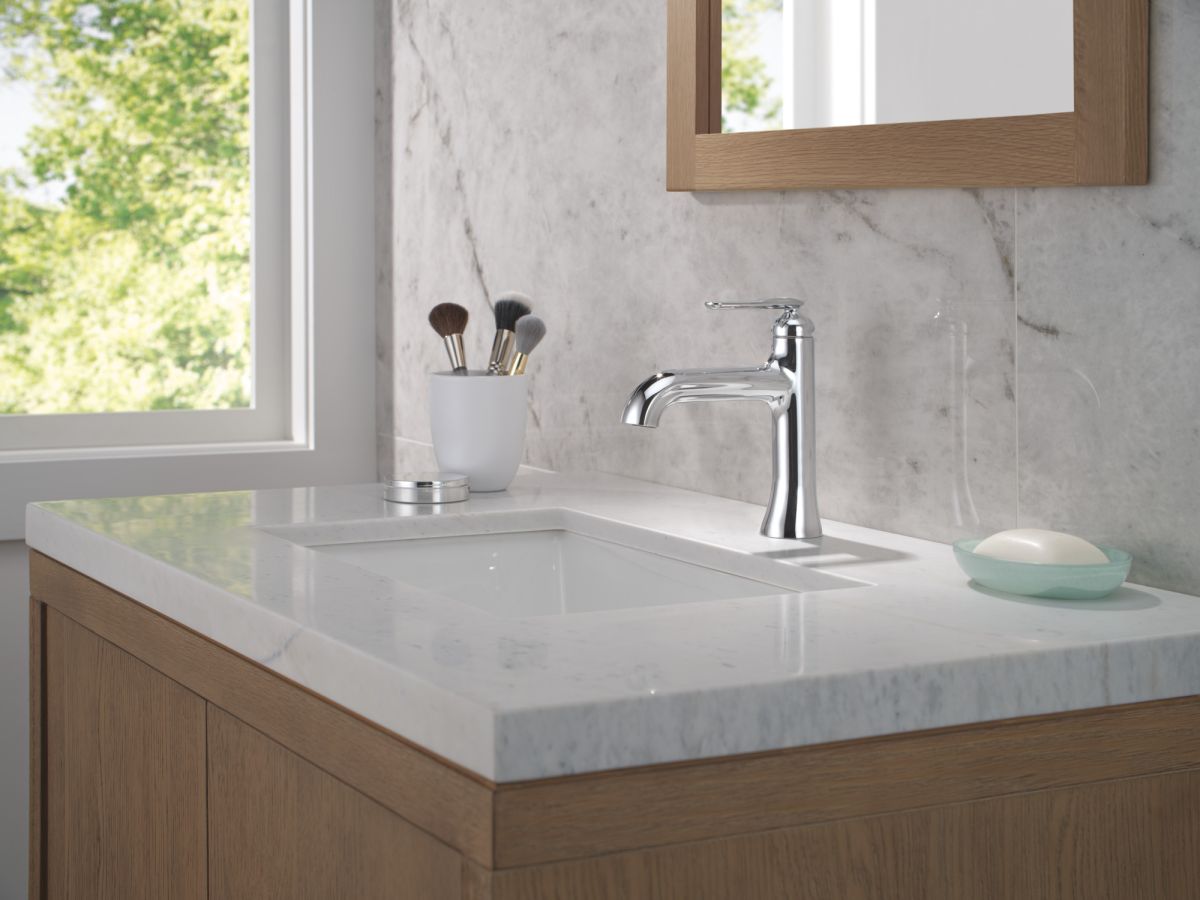 DELTA Bonacci Single Handle Bathroom Faucet — Lumicoat® Chrome