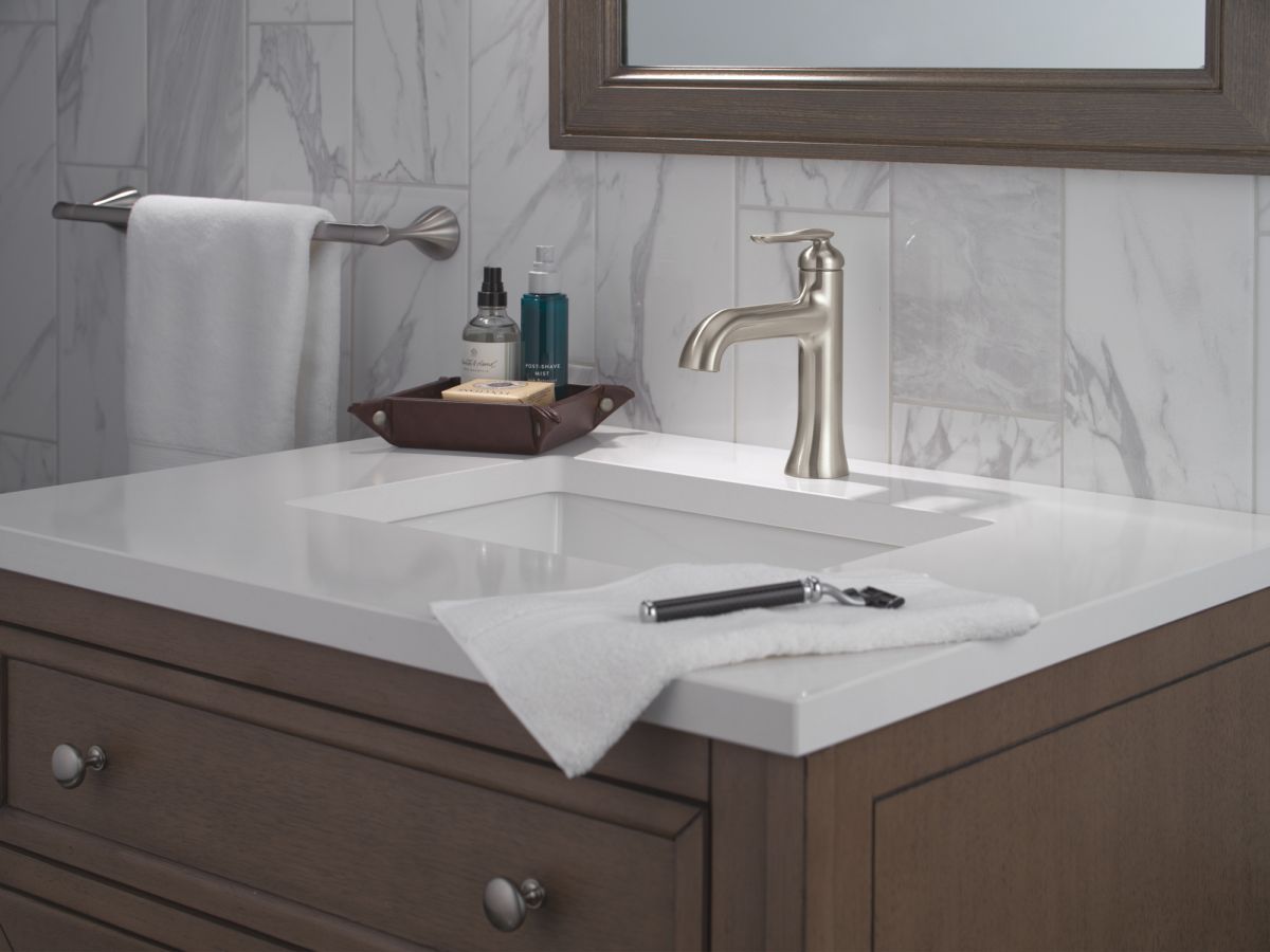 DELTA Bonacci Single Handle Bathroom Faucet — Lumicoat® Stainless