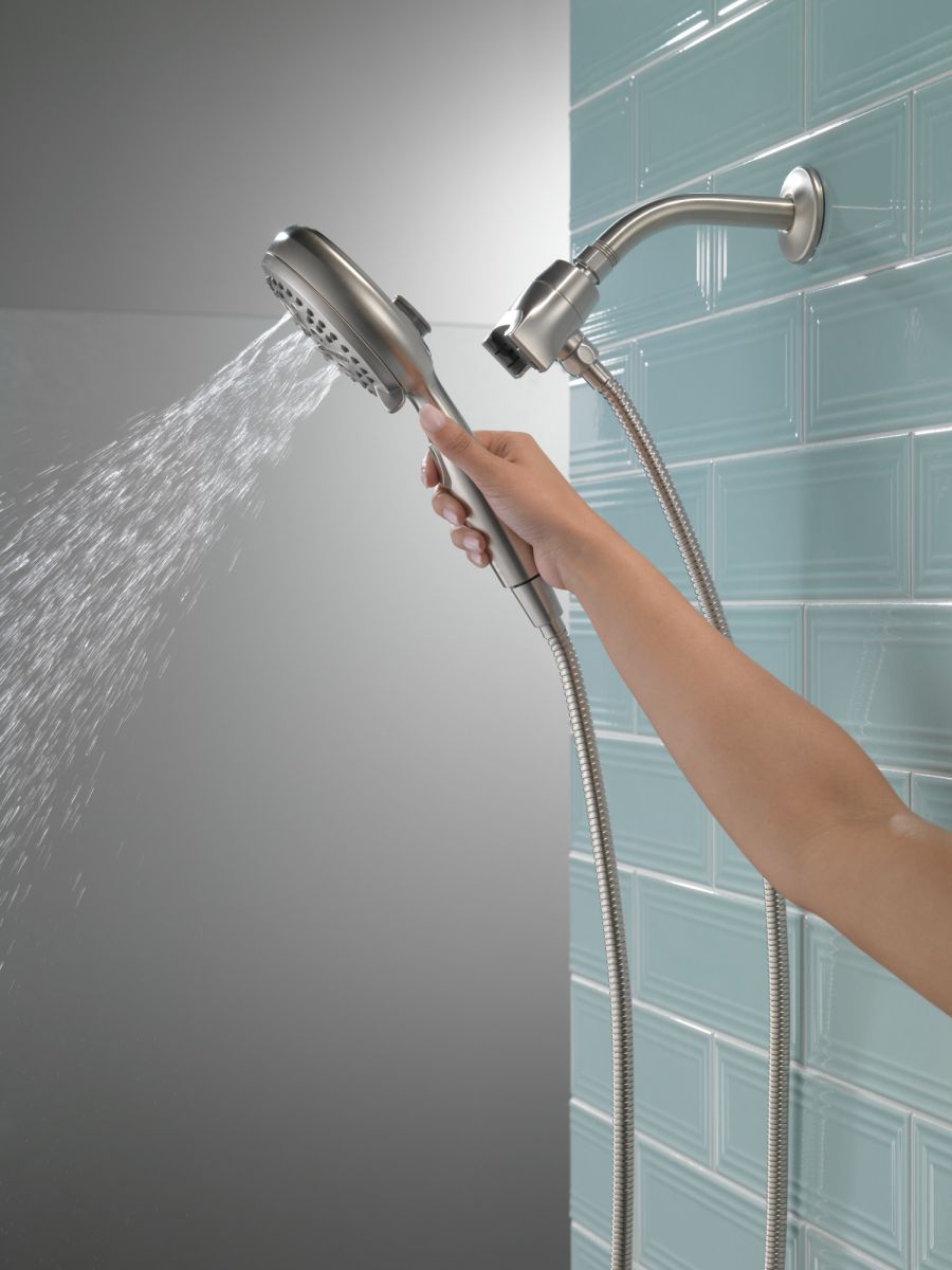 DELTA Universal Showering Components 7-Setting SureDock Magnetic Hand Shower — Stainless