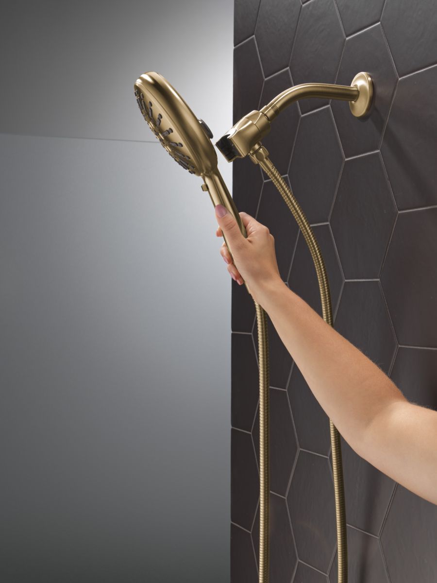 DELTA Universal Showering Components 7-Setting SureDock Magnetic Hand Shower — Lumicoat® Champagne Bronze