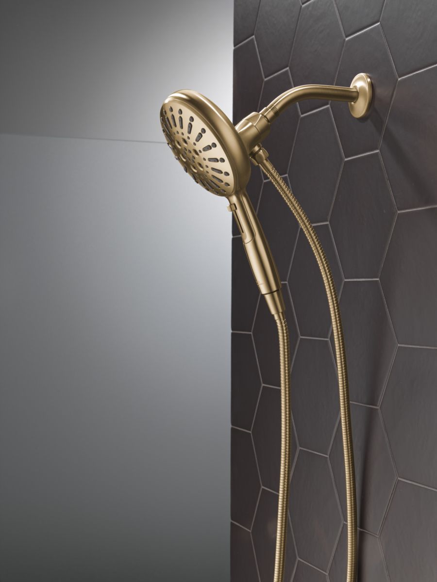 DELTA Universal Showering Components 7-Setting SureDock Magnetic Hand Shower — Lumicoat® Champagne Bronze