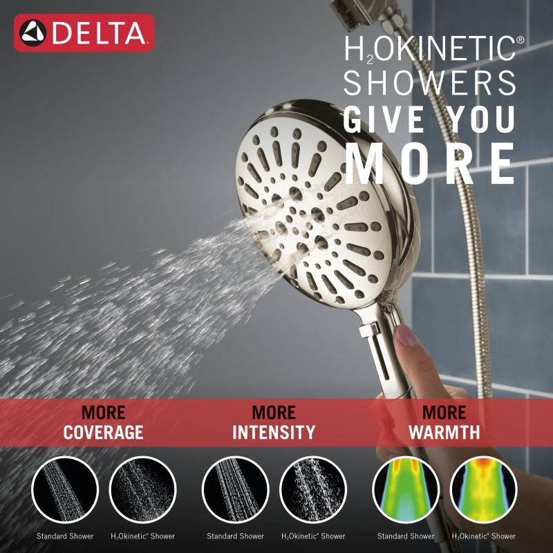 DELTA Universal Showering Components 7-Setting SureDock Magnetic Hand Shower — Lumicoat® Polished Nickel