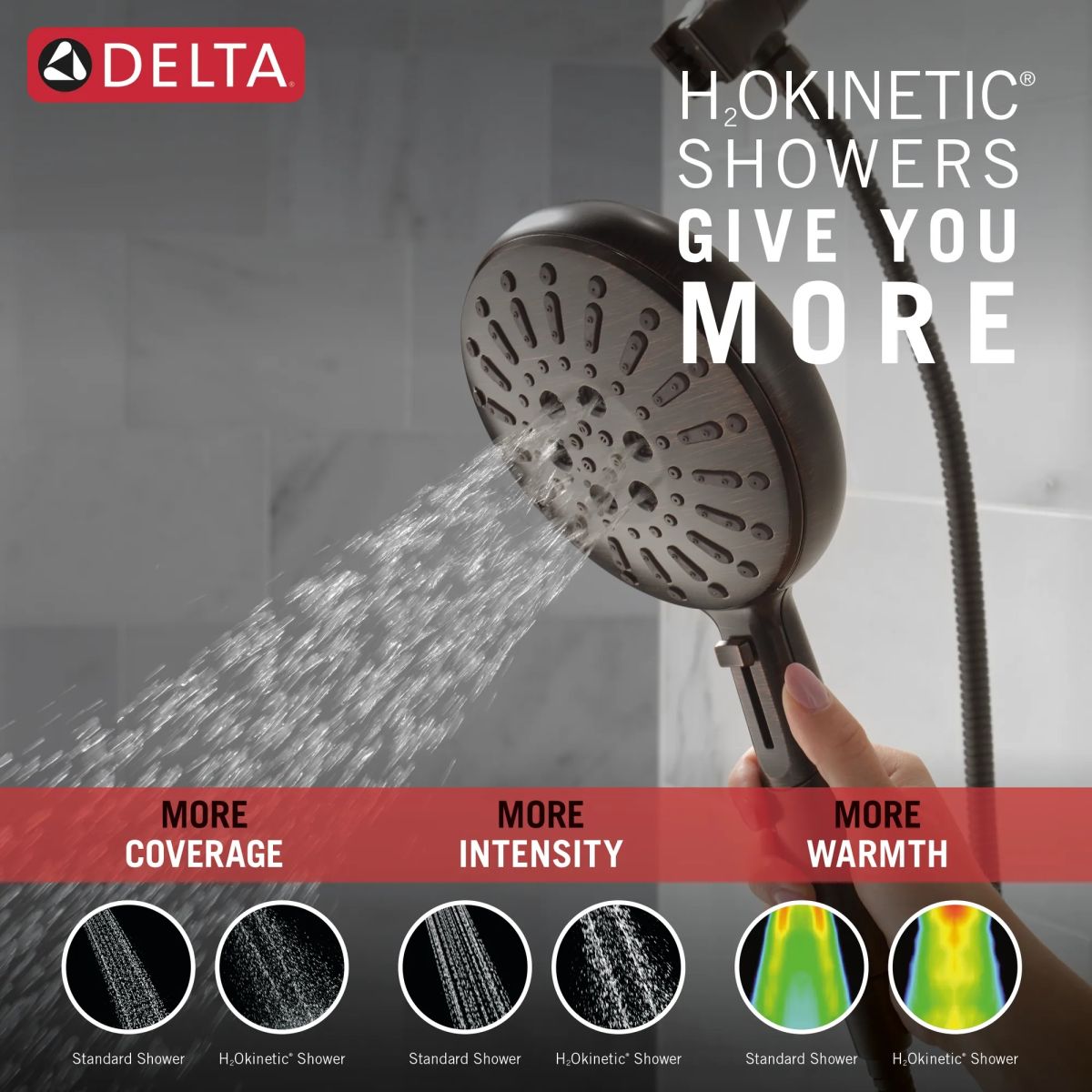 DELTA Universal Showering Components 7-Setting SureDock Magnetic Hand Shower — Venetian Bronze