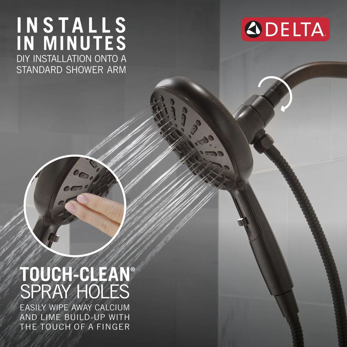 DELTA Universal Showering Components 7-Setting SureDock Magnetic Hand Shower — Venetian Bronze