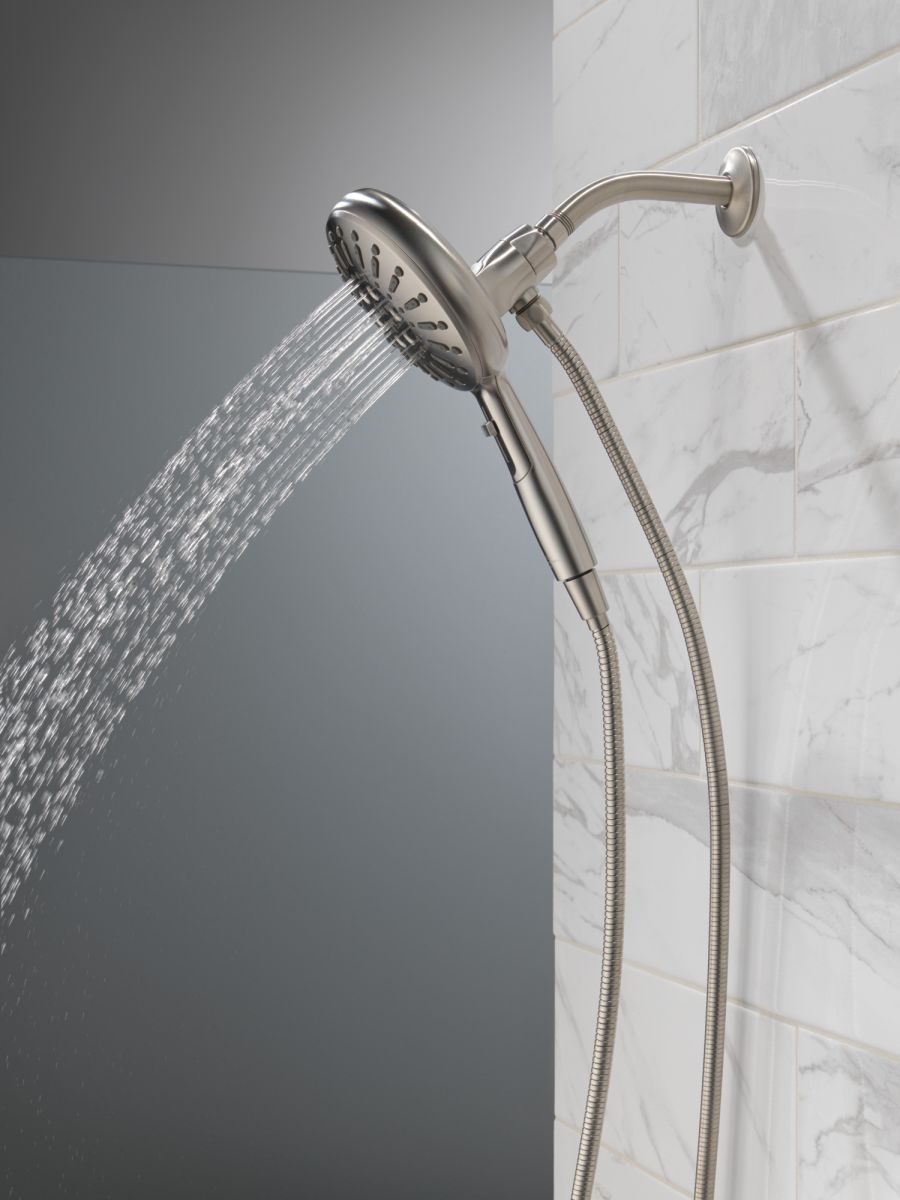 DELTA Universal Showering Components 7-Setting SureDock Magnetic Hand Shower — Lumicoat® Stainless