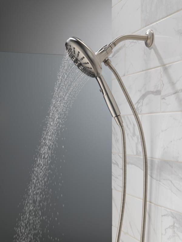 DELTA Universal Showering Components 7-Setting SureDock Magnetic Hand Shower — Lumicoat® Stainless