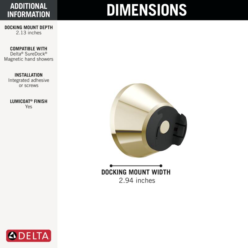 DELTA Universal Showering Components SureDock Magnetic Docking Mount — Lumicoat® Polished Nickel